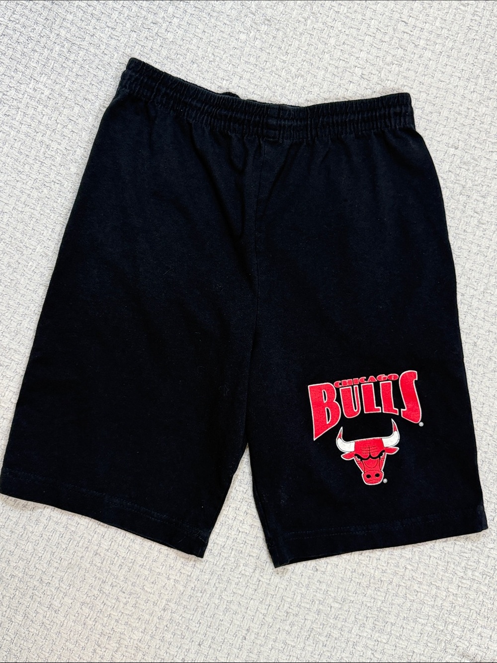 Mens Chicago Bulls Knit Shorts Black & Res Size Large
